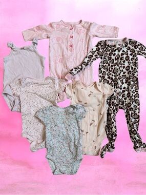 Baby Girls Clothing Bundle 6pc Carters Gerber 3m-9m